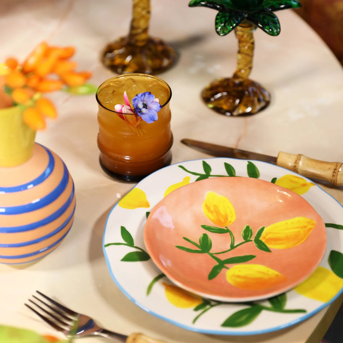 Klevering - Lemon Side Plate Set - The Flower Crate