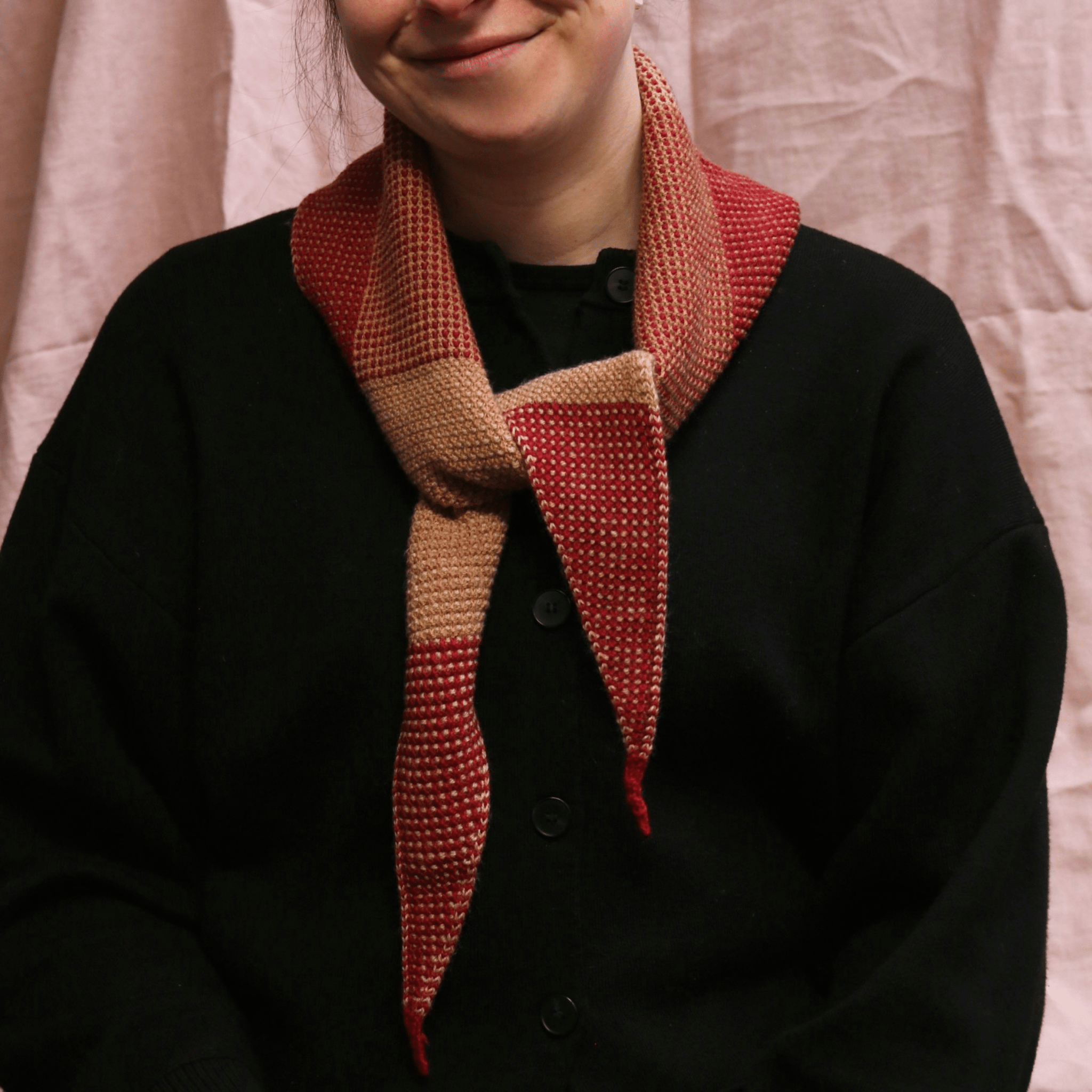 Knit Shepherd - Merino Taranaki Neckerchief, Pohutakawa - The Flower Crate