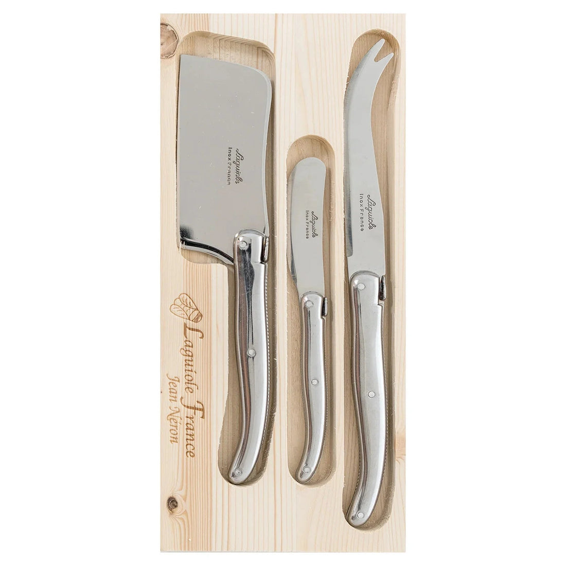 Laguiole Nèron - Stainless Steel Cheese Knife Set - The Flower Crate