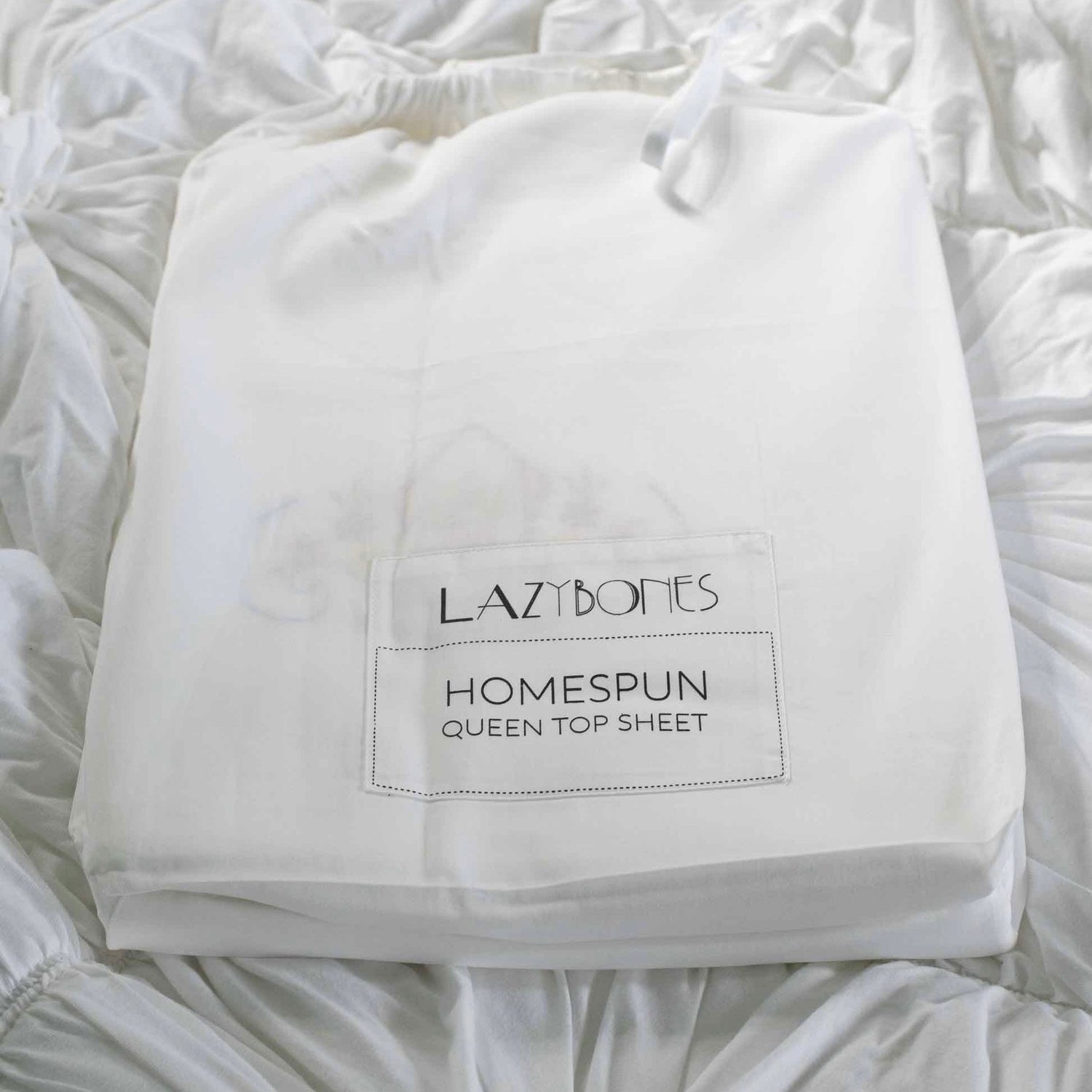 Lazybones - Organic Cotton Homespun Embroidered Top Sheet - The Flower Crate