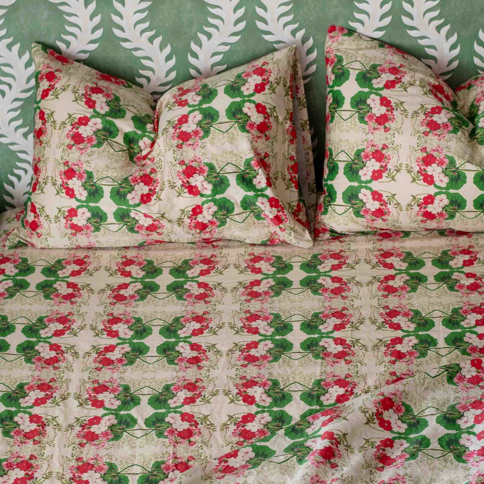 Lazybones - Palargonium Sheet Set, King - The Flower Crate