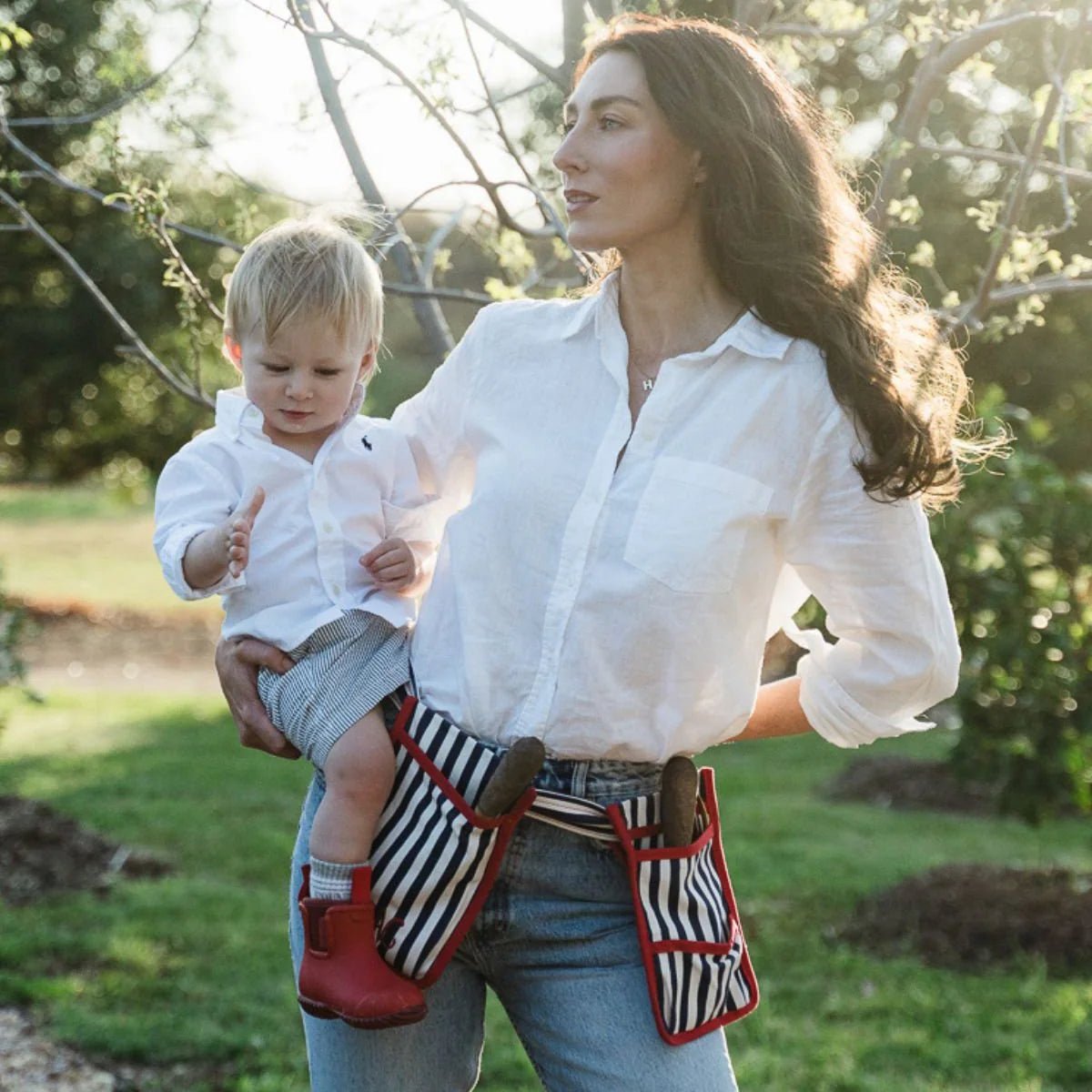 Le Sac - Navy Stripe Garden Tool Belt - The Flower Crate