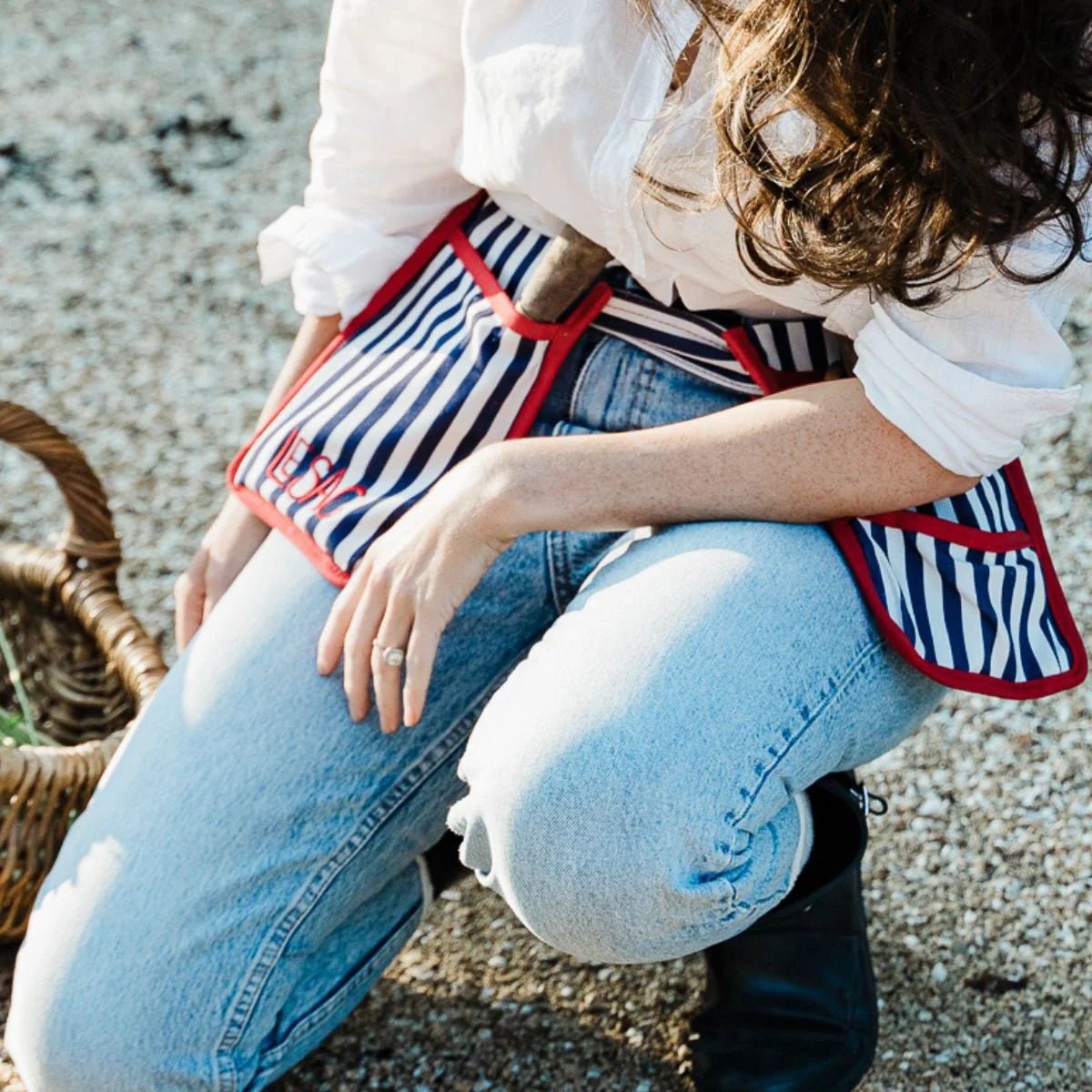 Le Sac - Navy Stripe Garden Tool Belt - The Flower Crate