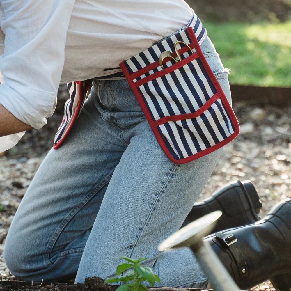 Le Sac - Navy Stripe Garden Tool Belt - The Flower Crate