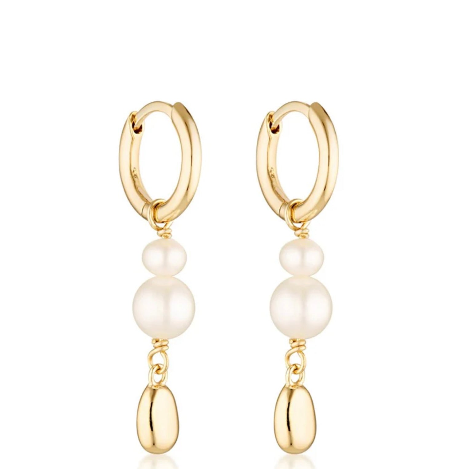 Linda Tahija - Brook Pearl Huggie Hoops - The Flower Crate