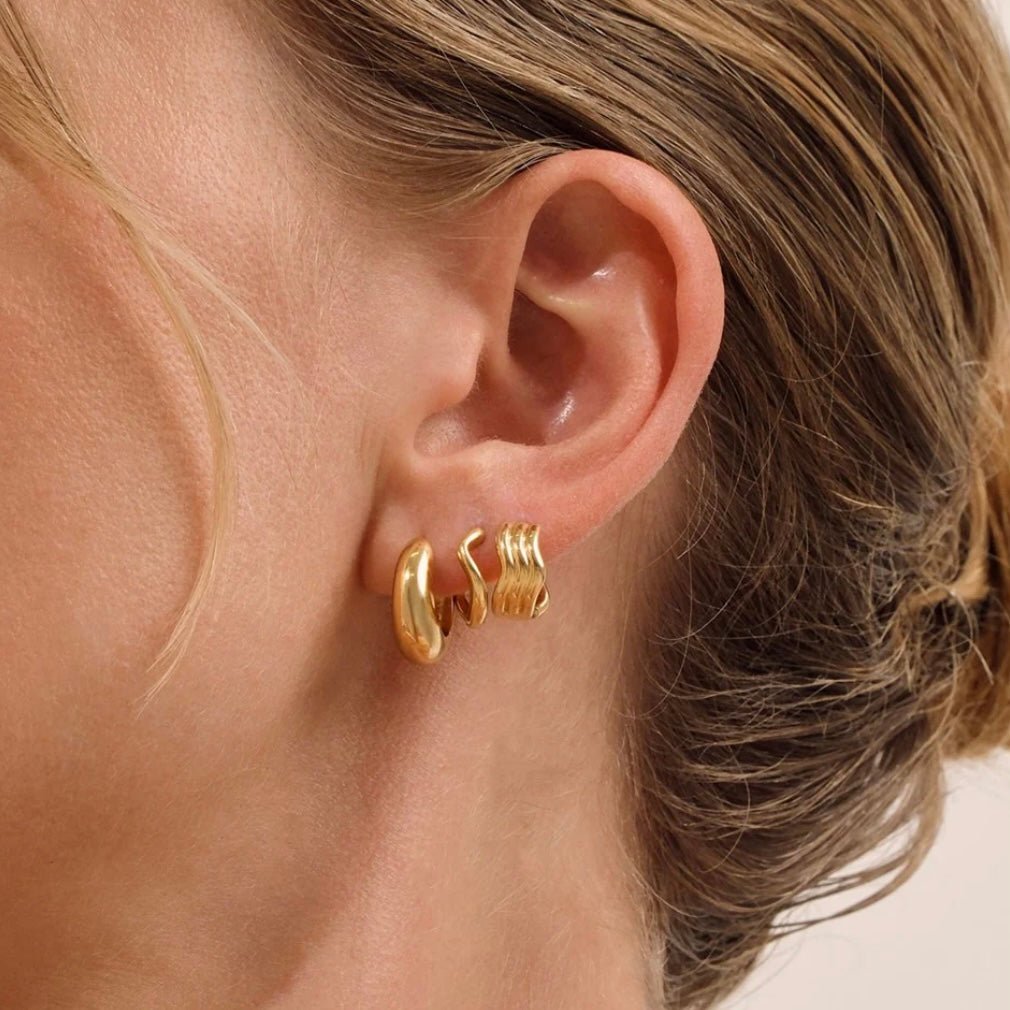 Linda Tahija - Mini Cascade Huggie Earrings - The Flower Crate