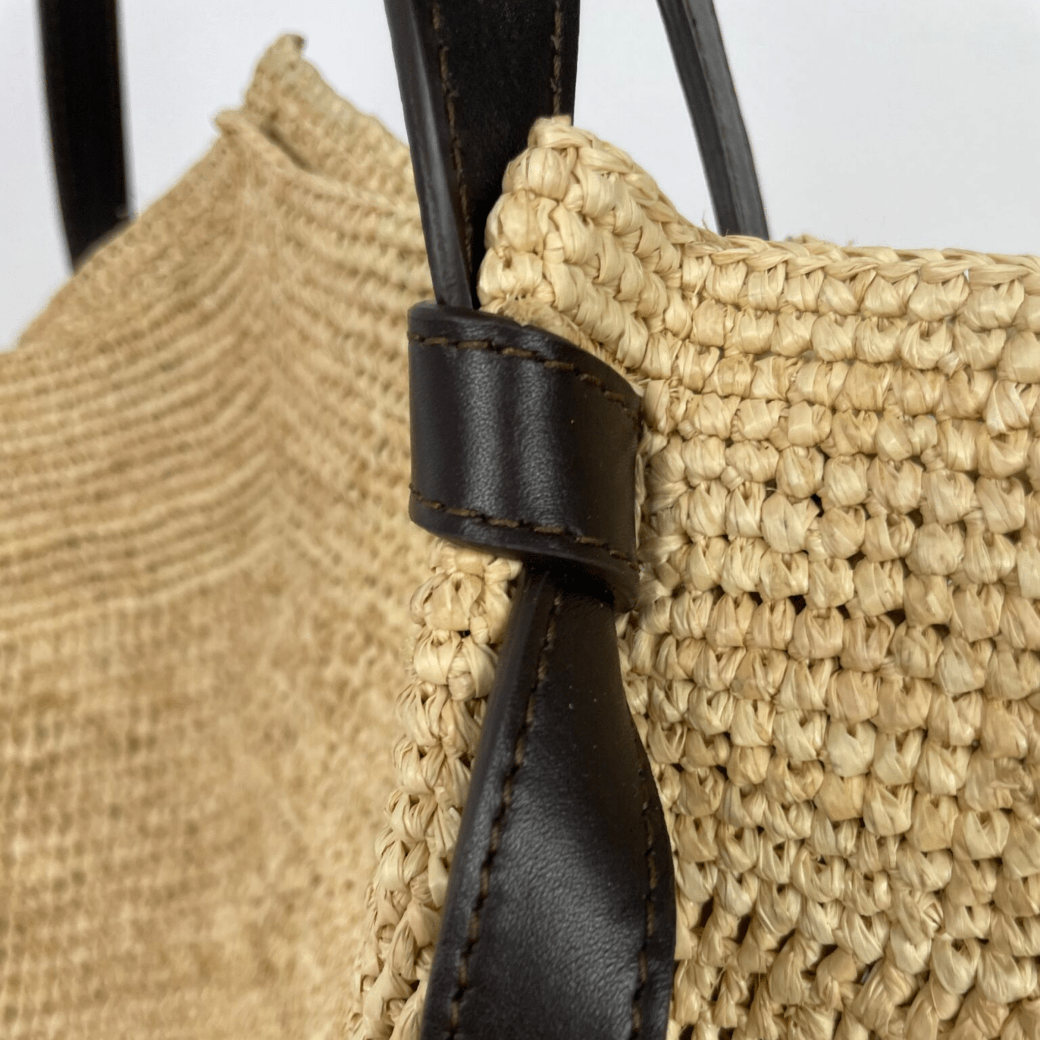 Made in Mada - Gemma XXL Raffia + Leather Bag - The Flower Crate