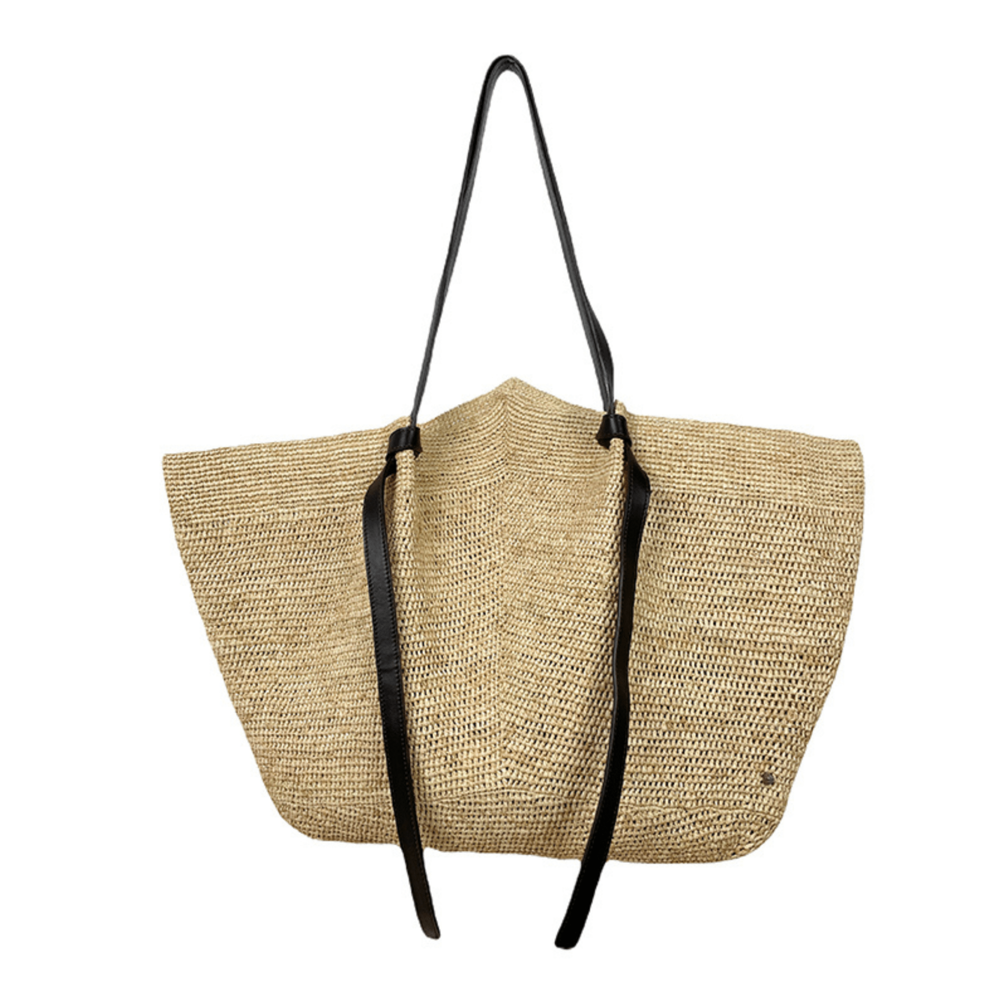 Made in Mada - Gemma XXL Raffia + Leather Bag - The Flower Crate