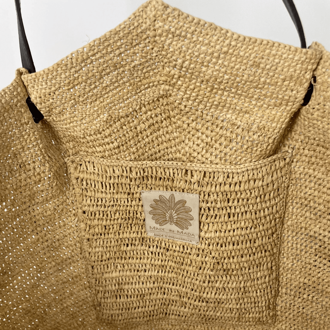 Made in Mada - Gemma XXL Raffia + Leather Bag - The Flower Crate