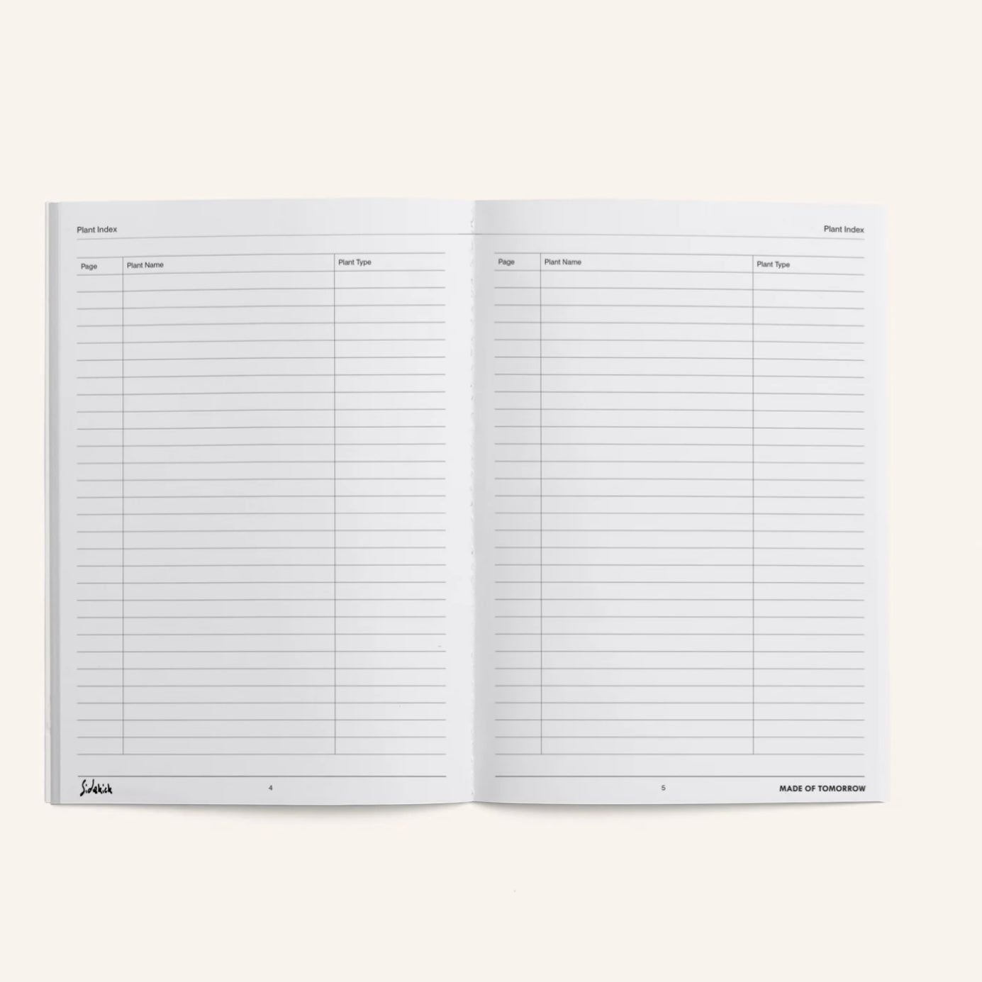 Made of Tomorrow - Sidekick Journal, Plant Tracker - The Flower Crate