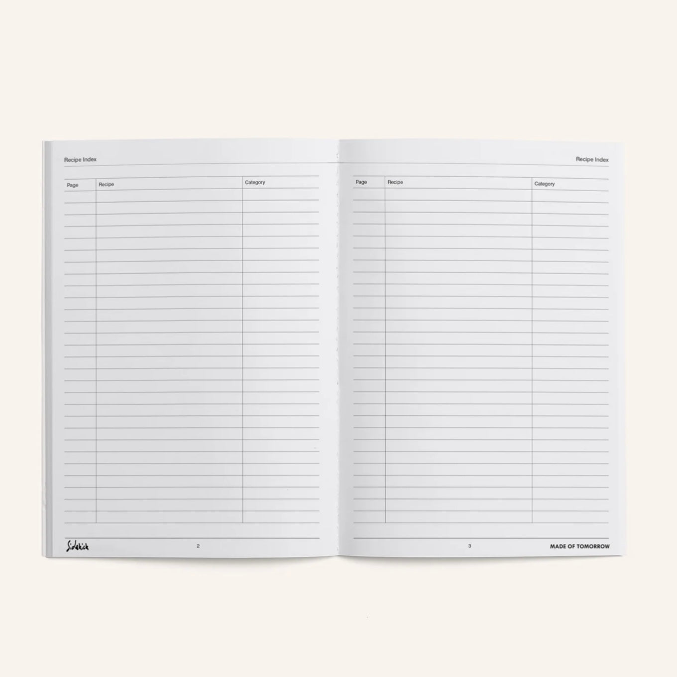 Made of Tomorrow - Sidekick Journal, Recipe Book - The Flower Crate