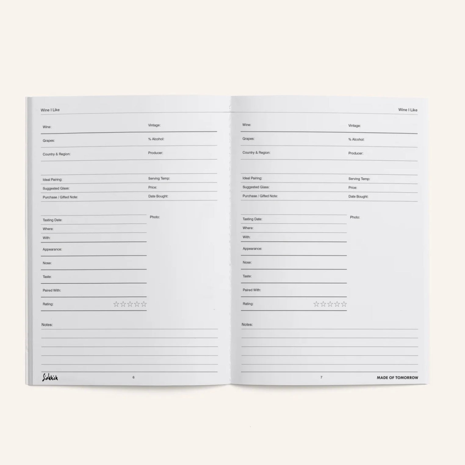 Made of Tomorrow - Sidekick Journal, Wine I Like - The Flower Crate