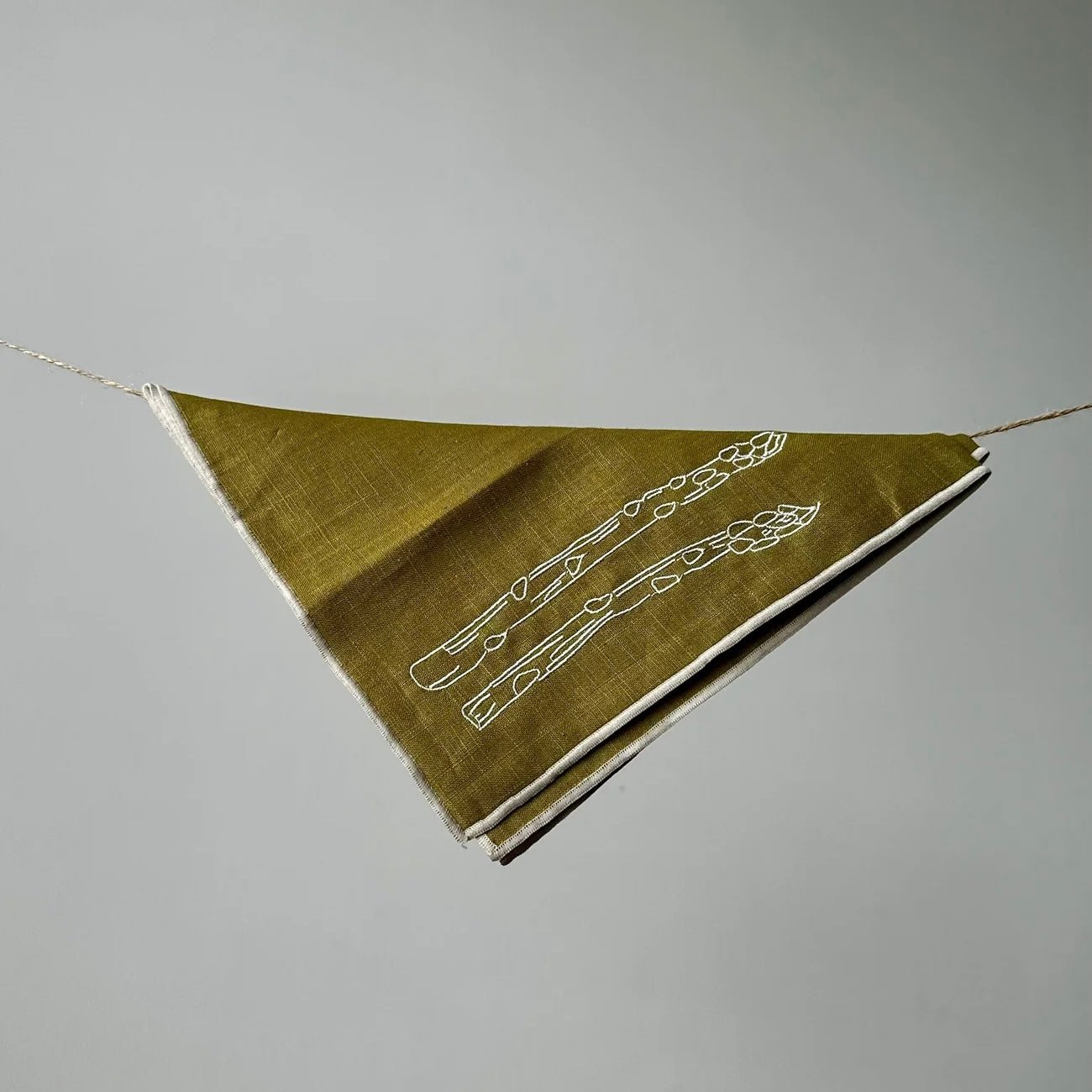 Maegen - Linen Embroidered Napkins, Asparagus - The Flower Crate