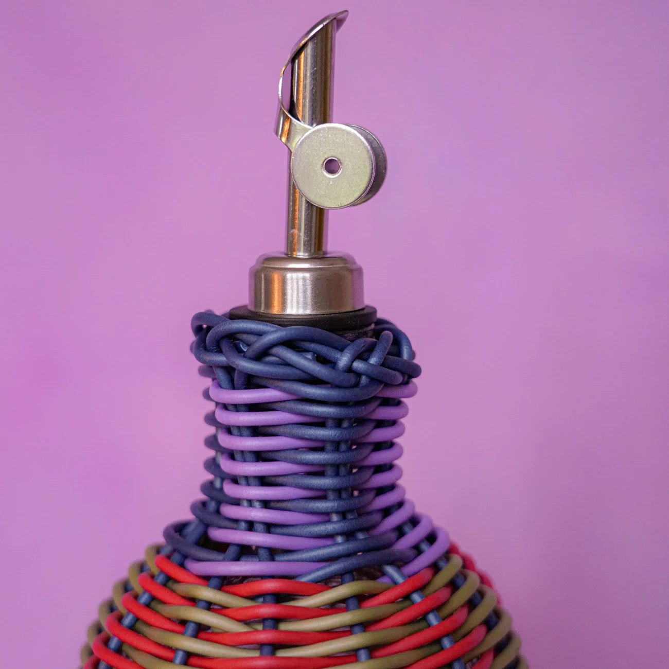 Maegen - Woven Oil Pourer, Red & Olive - The Flower Crate