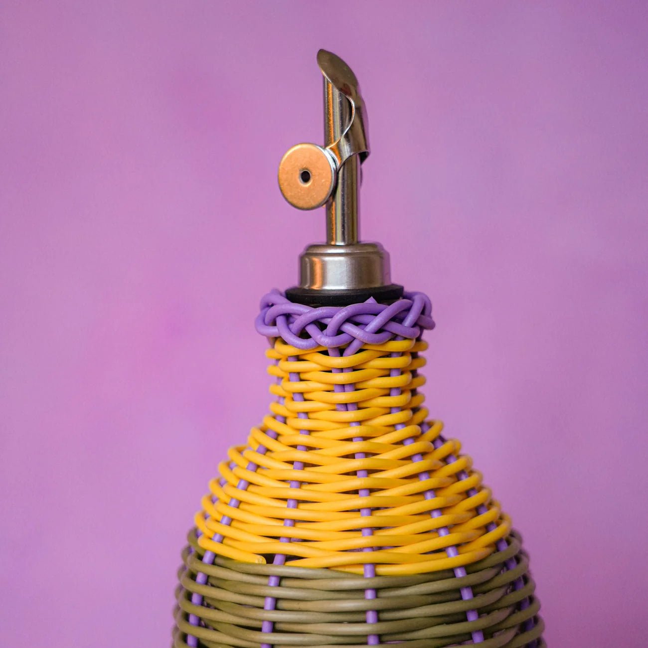 Maegen - Woven Oil Pourer, Yellow & Lilac - The Flower Crate