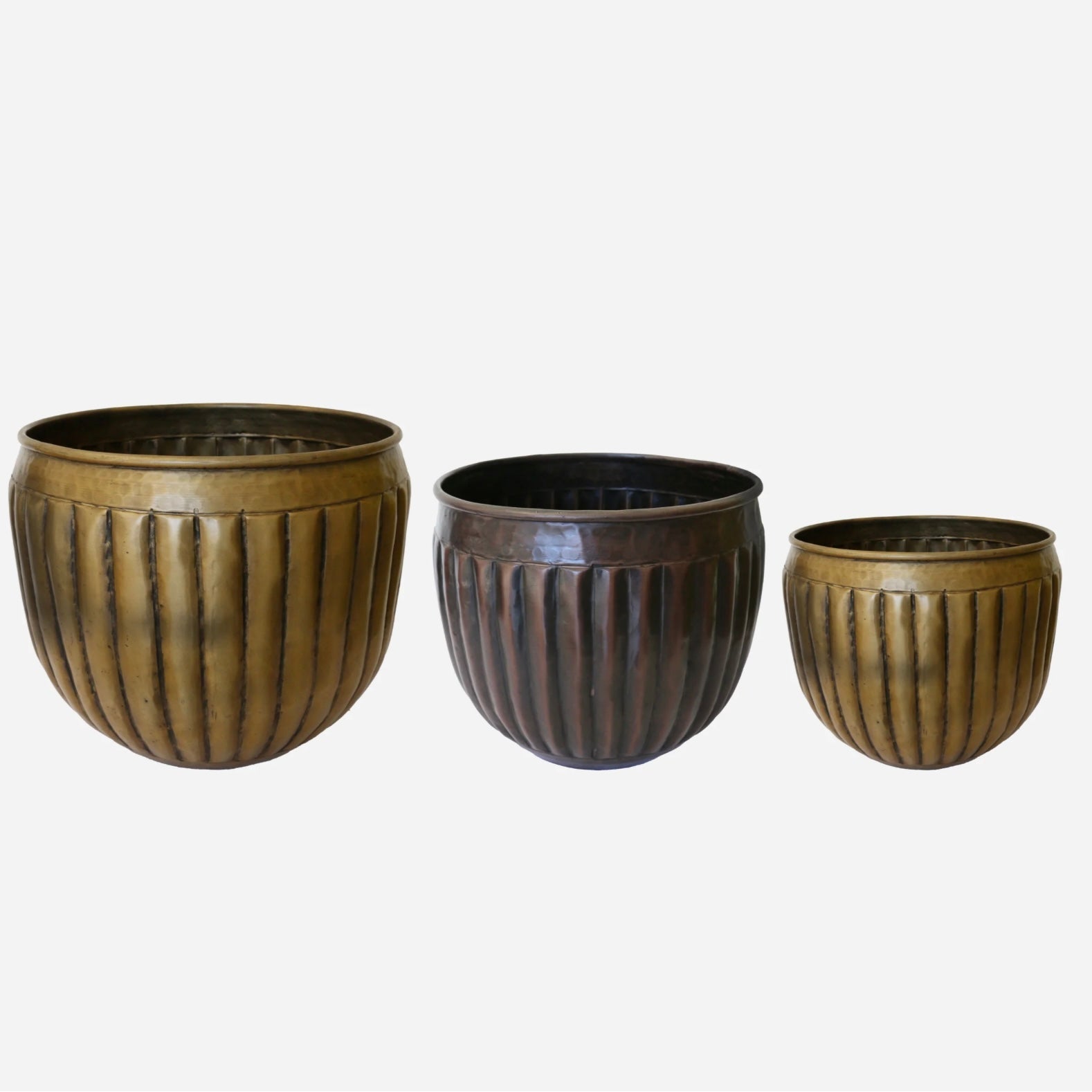Marbella Brass Planter Pots - The Flower Crate