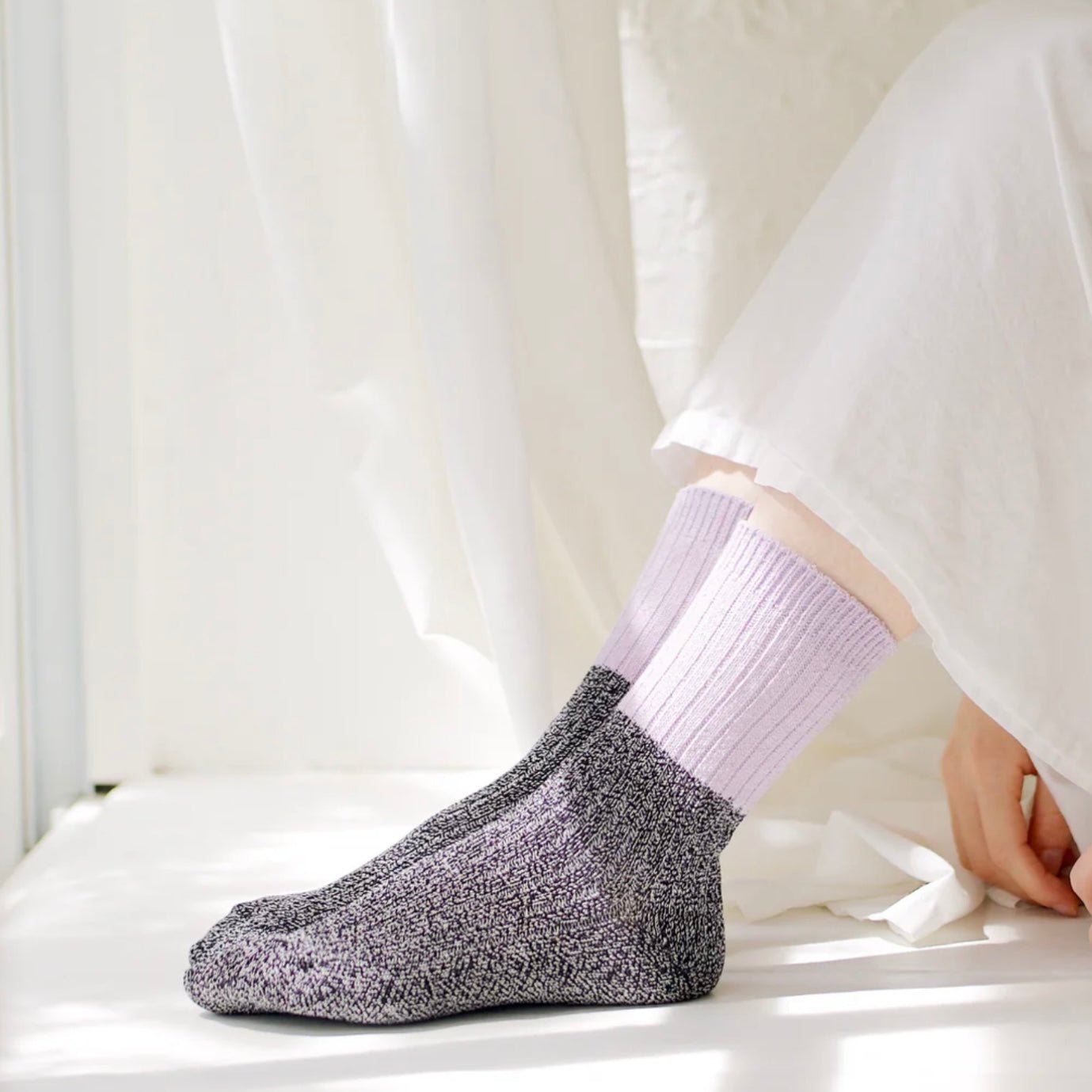 Memeri - Silk Ribbed Socks - The Flower Crate