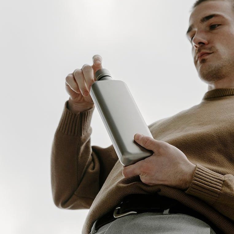 Memobottle - Slim Stainless Steel, Silver - The Flower Crate