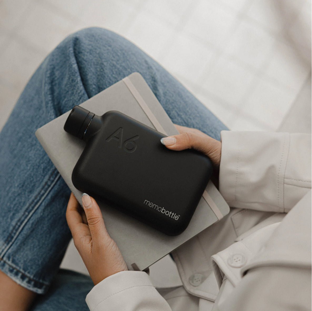 Memobottle - Stainless Steel A6, Black - The Flower Crate