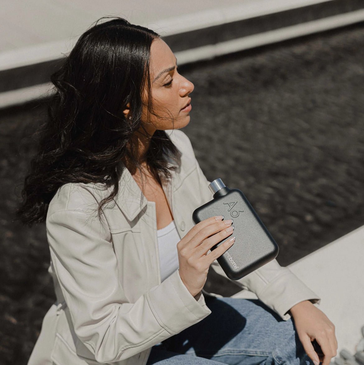 Memobottle - Stainless Steel A6, Black - The Flower Crate