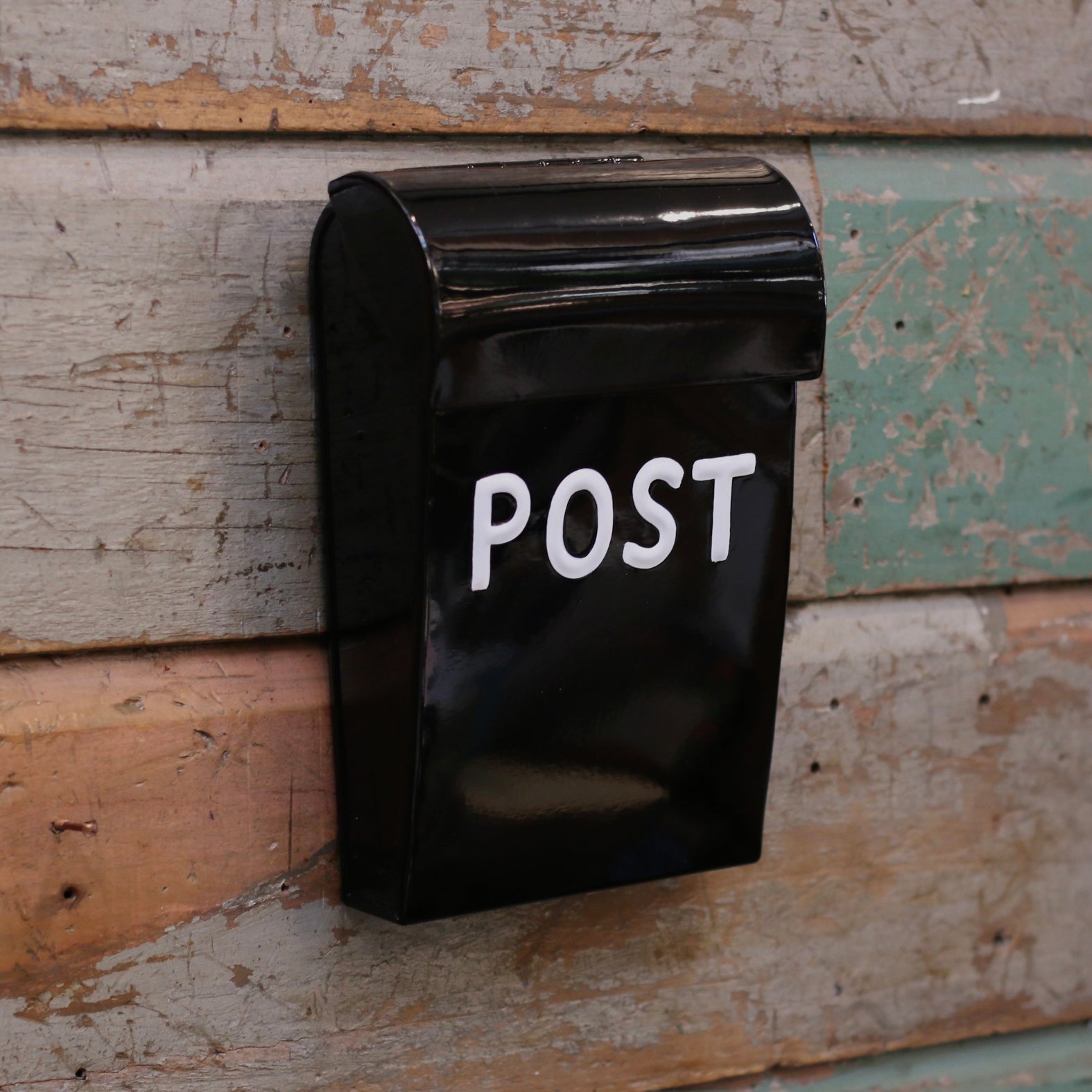 Metal Post Box - Black - The Flower Crate