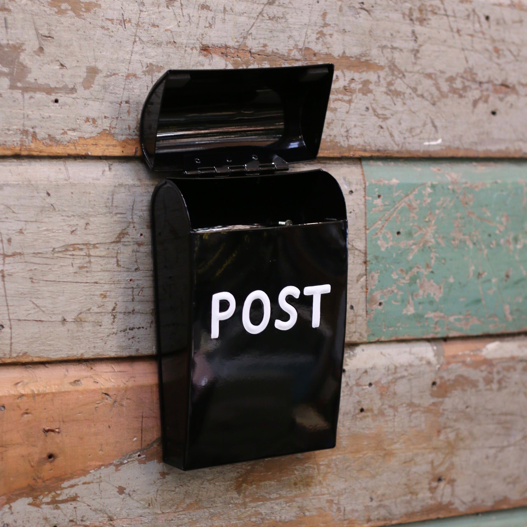 Metal Post Box - Black - The Flower Crate