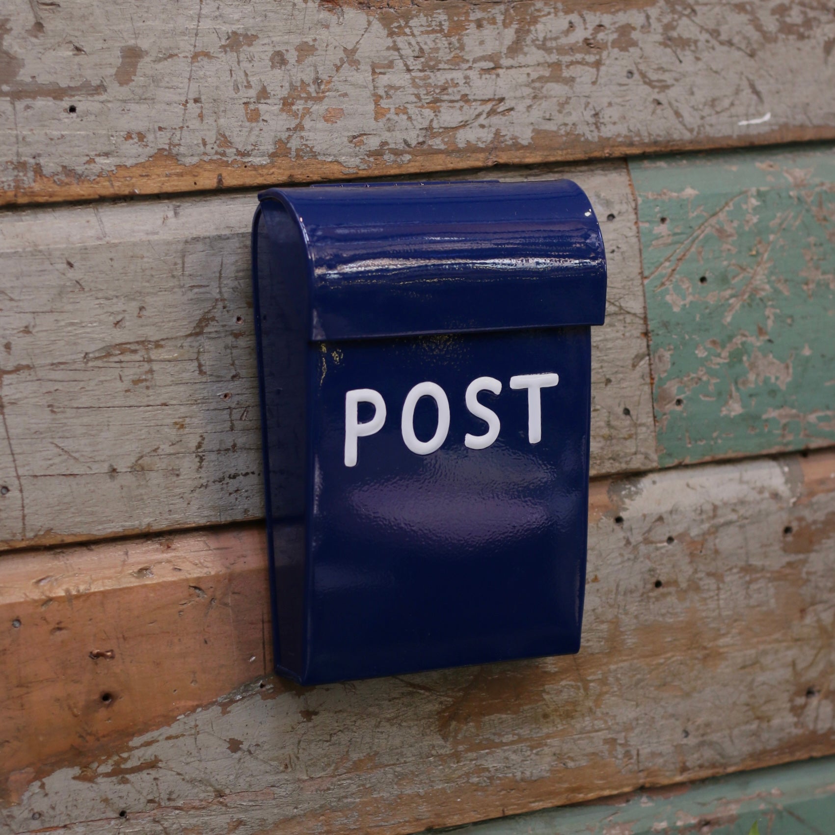 Metal Post Box - Navy - The Flower Crate