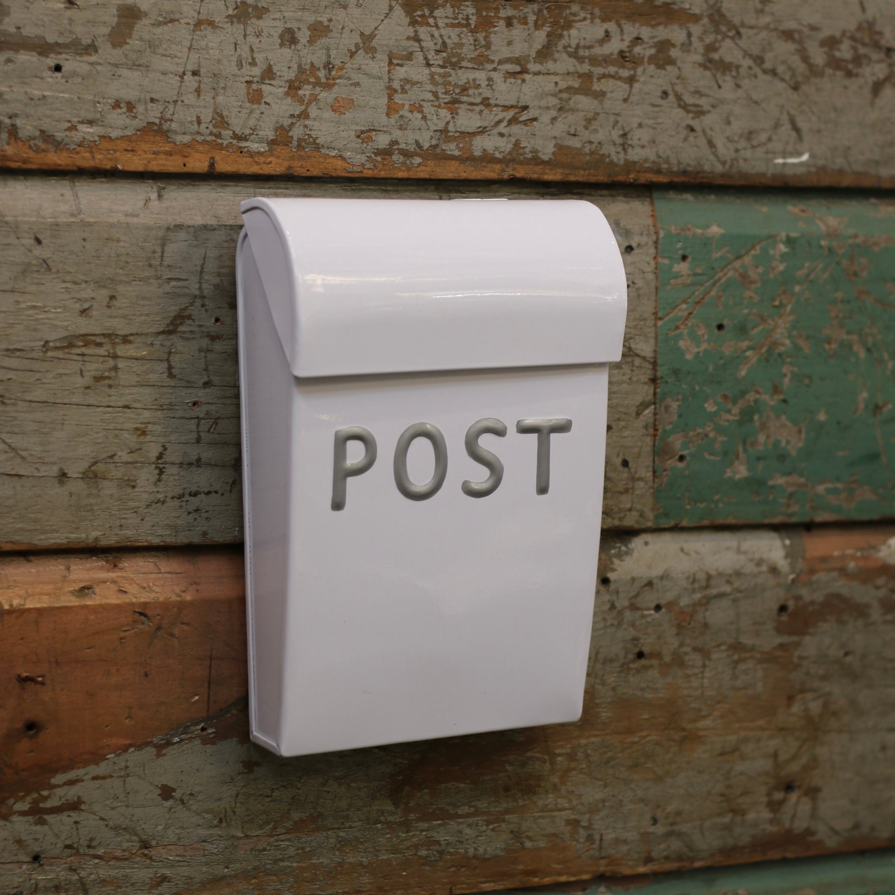 Metal Post Box - White - The Flower Crate