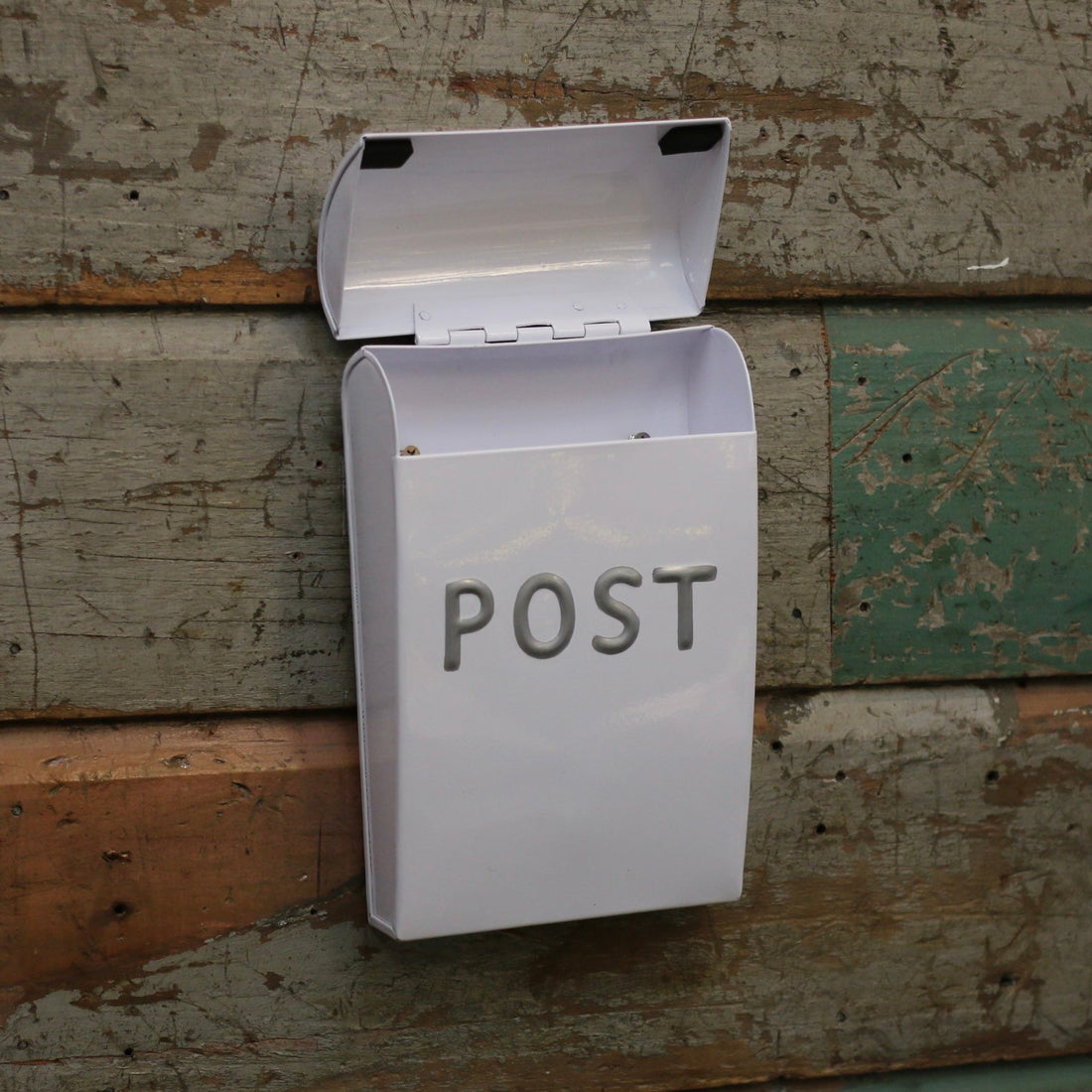 Metal Post Box - White - The Flower Crate