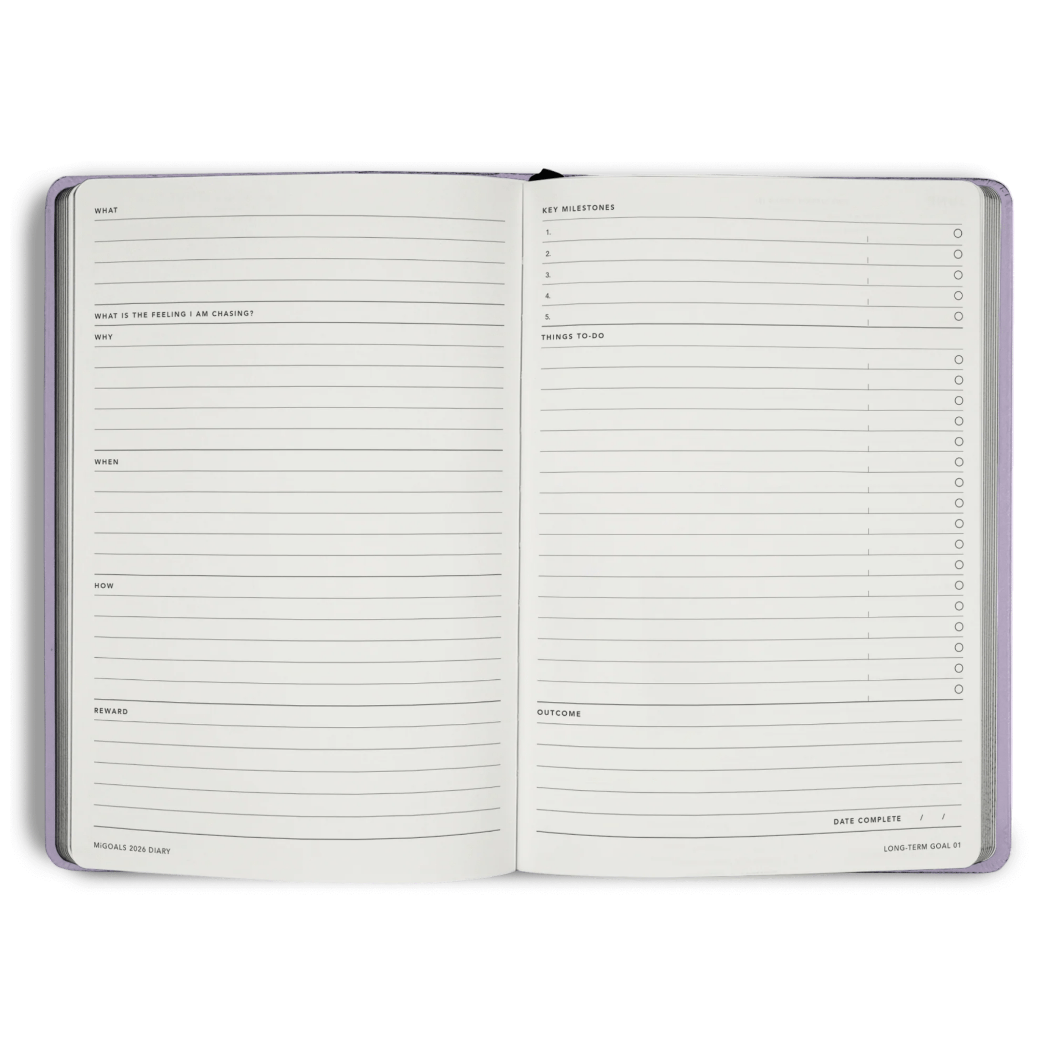 MiGoals - 2026 Lilac Weekly Spread Diary - The Flower Crate