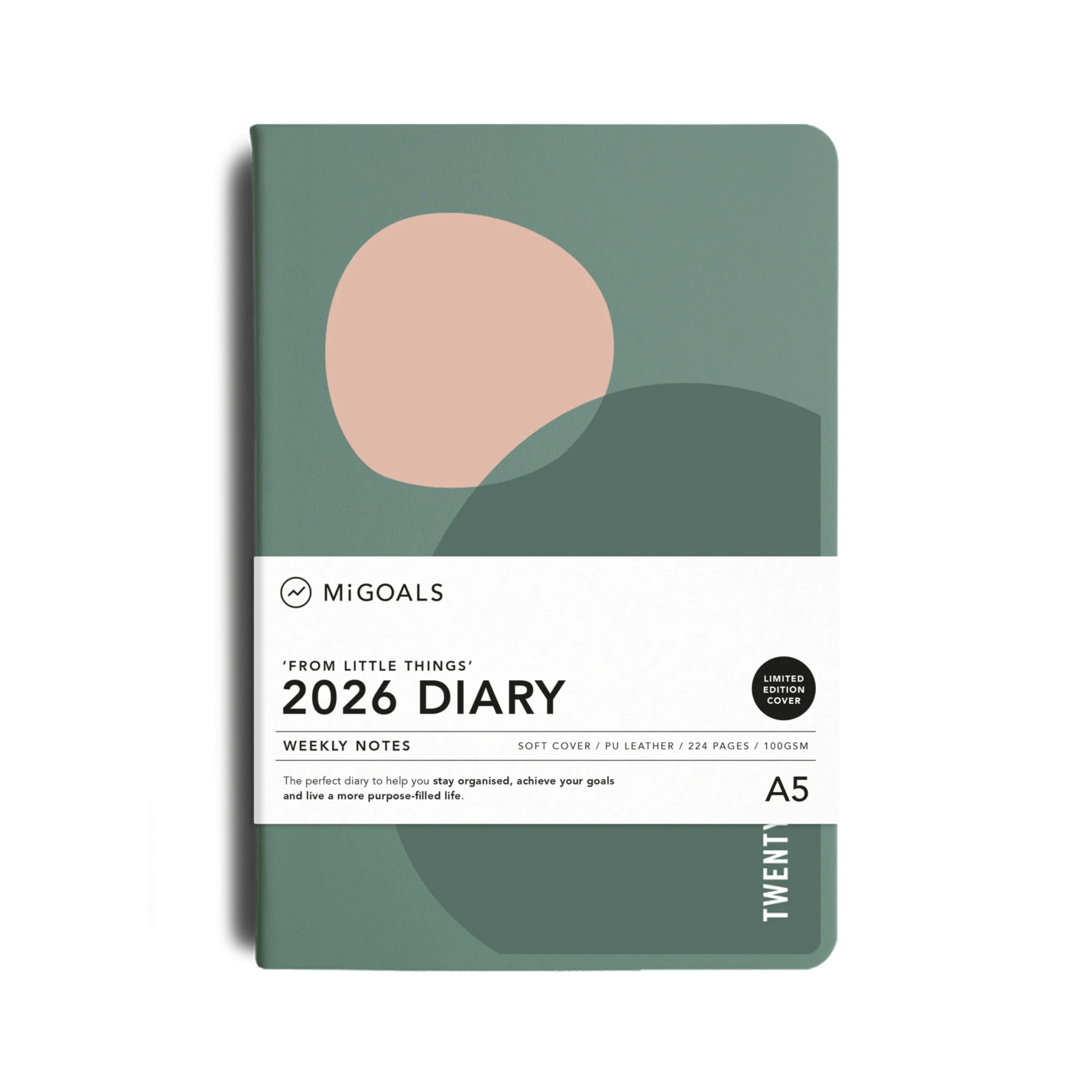 MiGoals - 2026 Sea Green "From the Little Things" Weekly Notes Diary - The Flower Crate