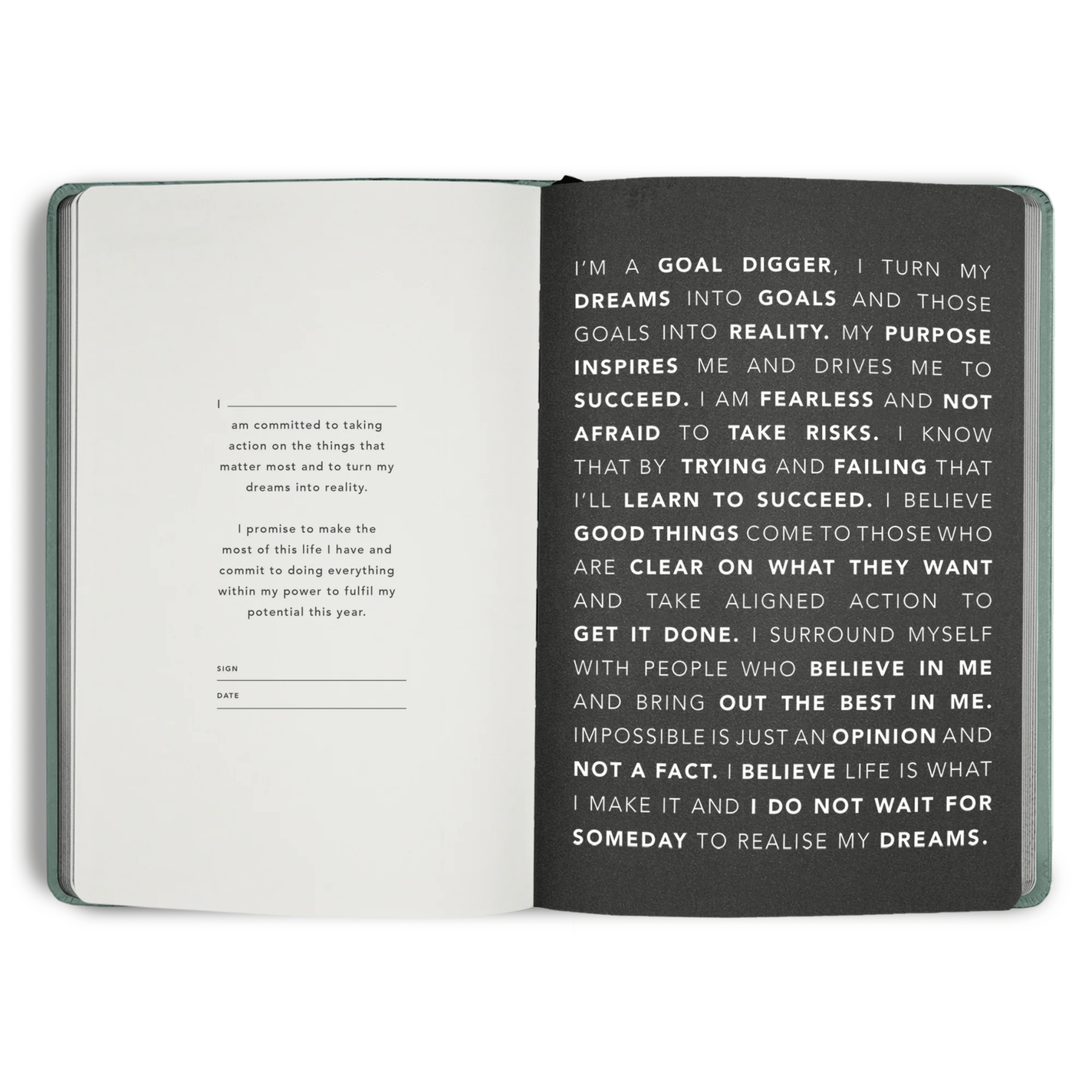 MiGoals - 2026 Sea Green "From the Little Things" Weekly Notes Diary - The Flower Crate