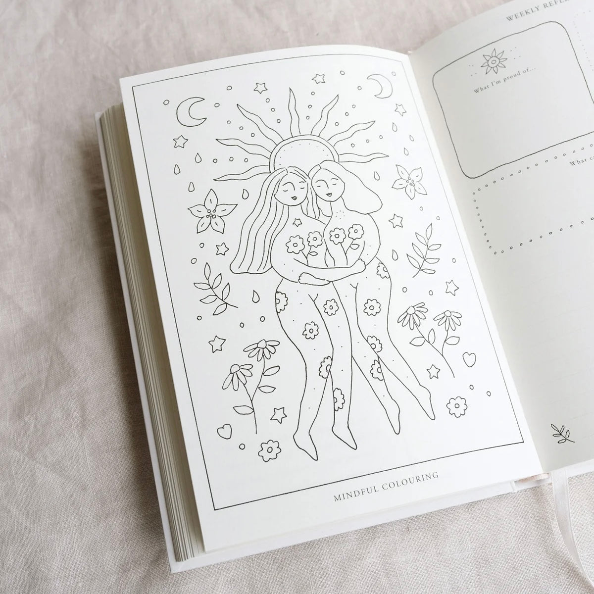 Musings From The Moon - A Year of Coming Home, A Guided Self - Love Journal - The Flower Crate