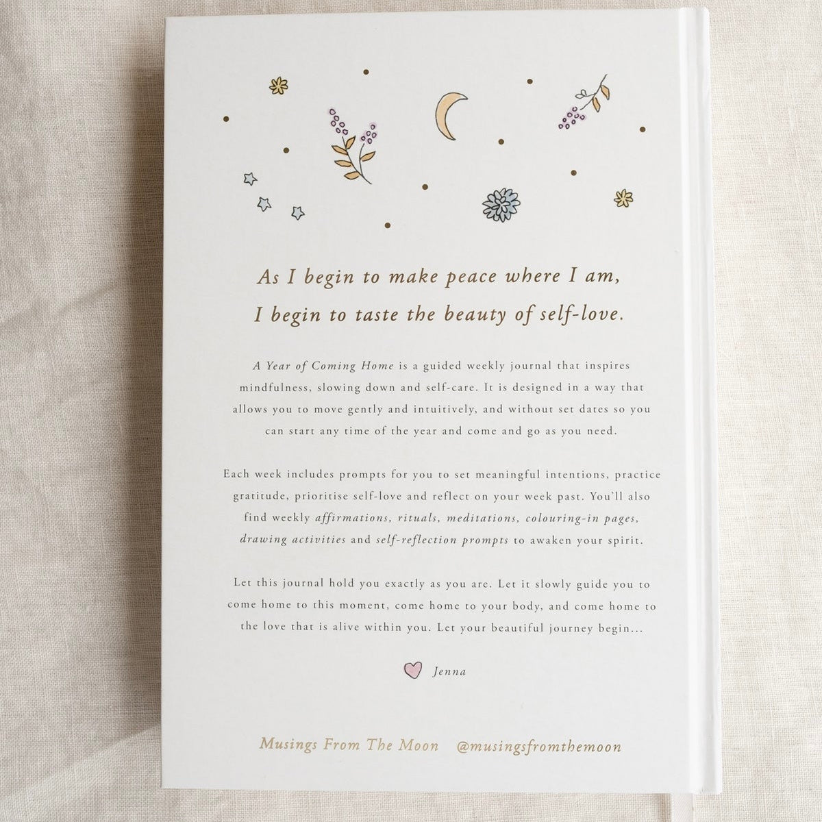 Musings From The Moon - A Year of Coming Home, A Guided Self - Love Journal - The Flower Crate