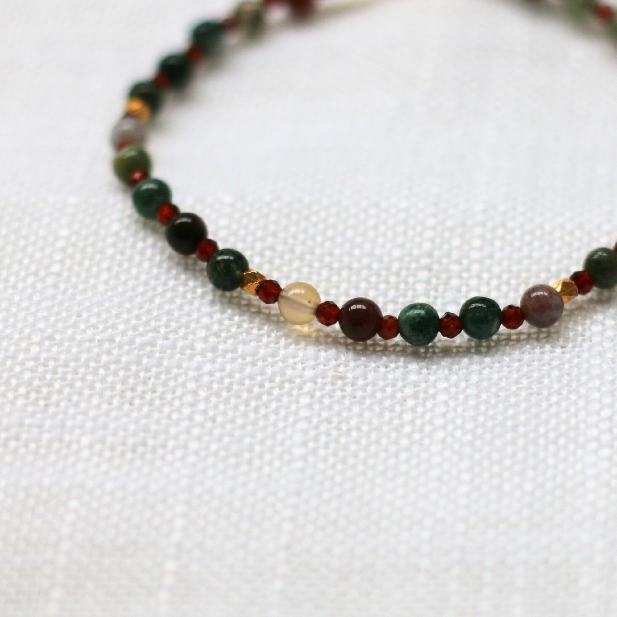 Musings From The Moon - Natural Gemstone Bracelet, Garnet - The Flower Crate
