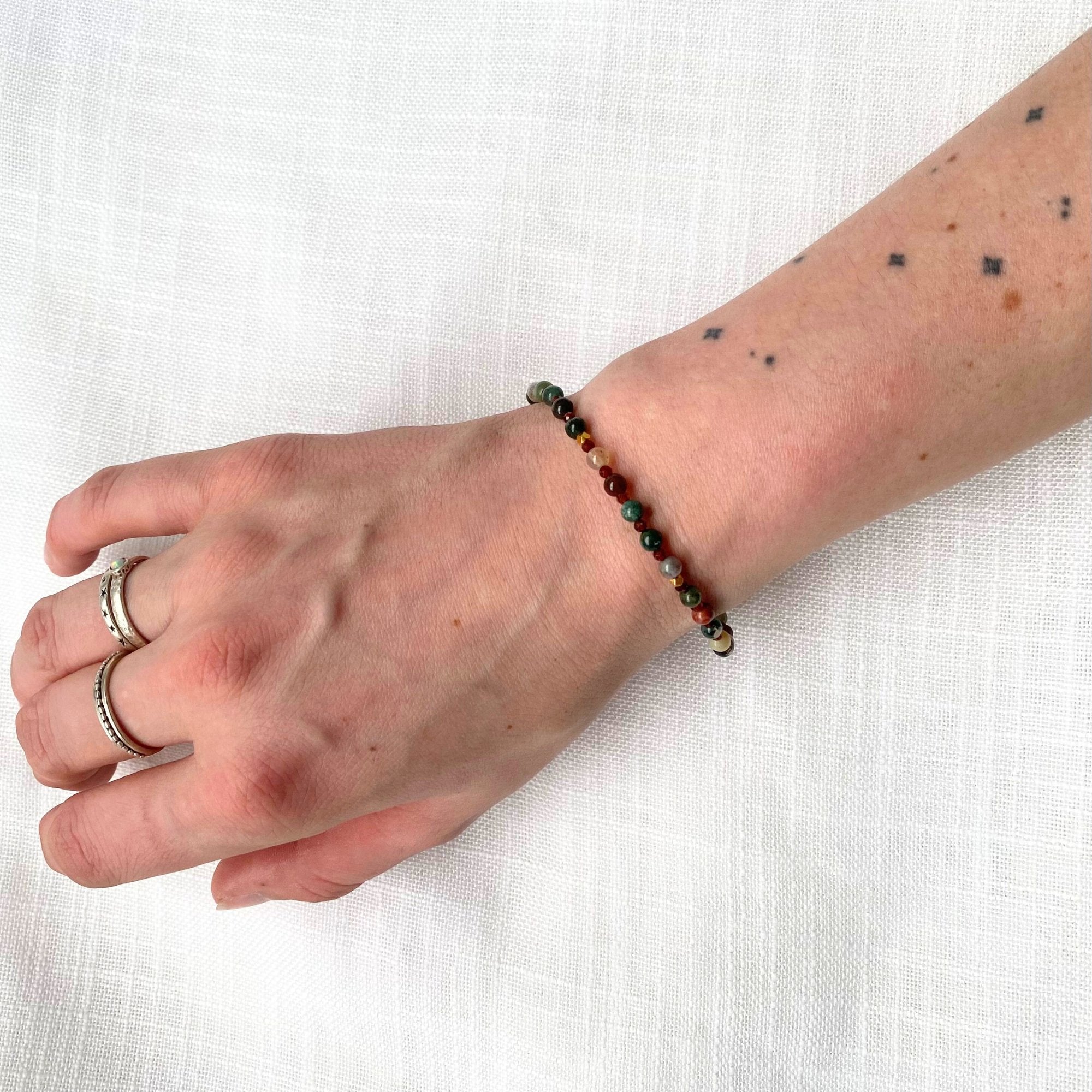 Musings From The Moon - Natural Gemstone Bracelet, Garnet - The Flower Crate