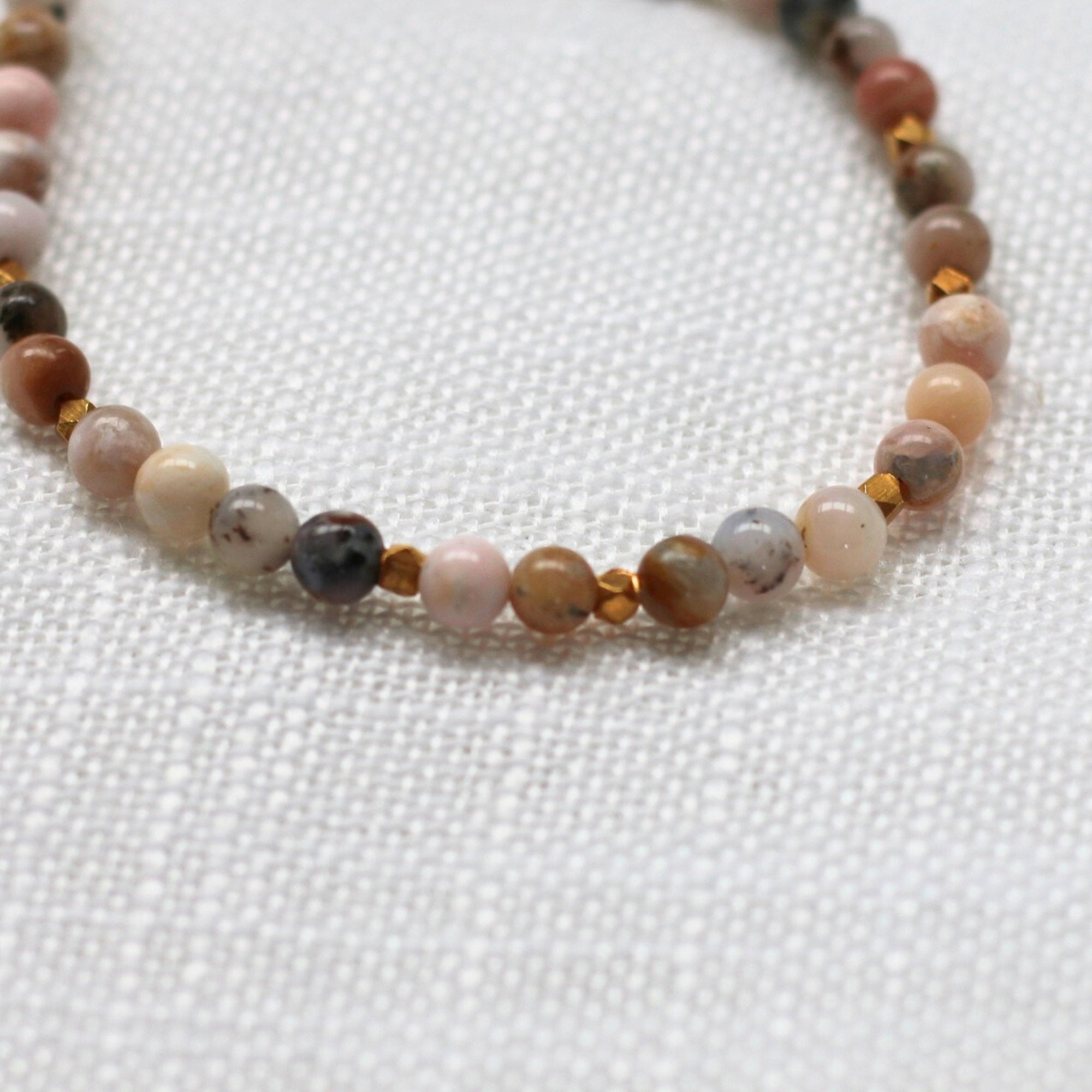 Musings From The Moon - Natural Gemstone Bracelet, Pink Opal - The Flower Crate
