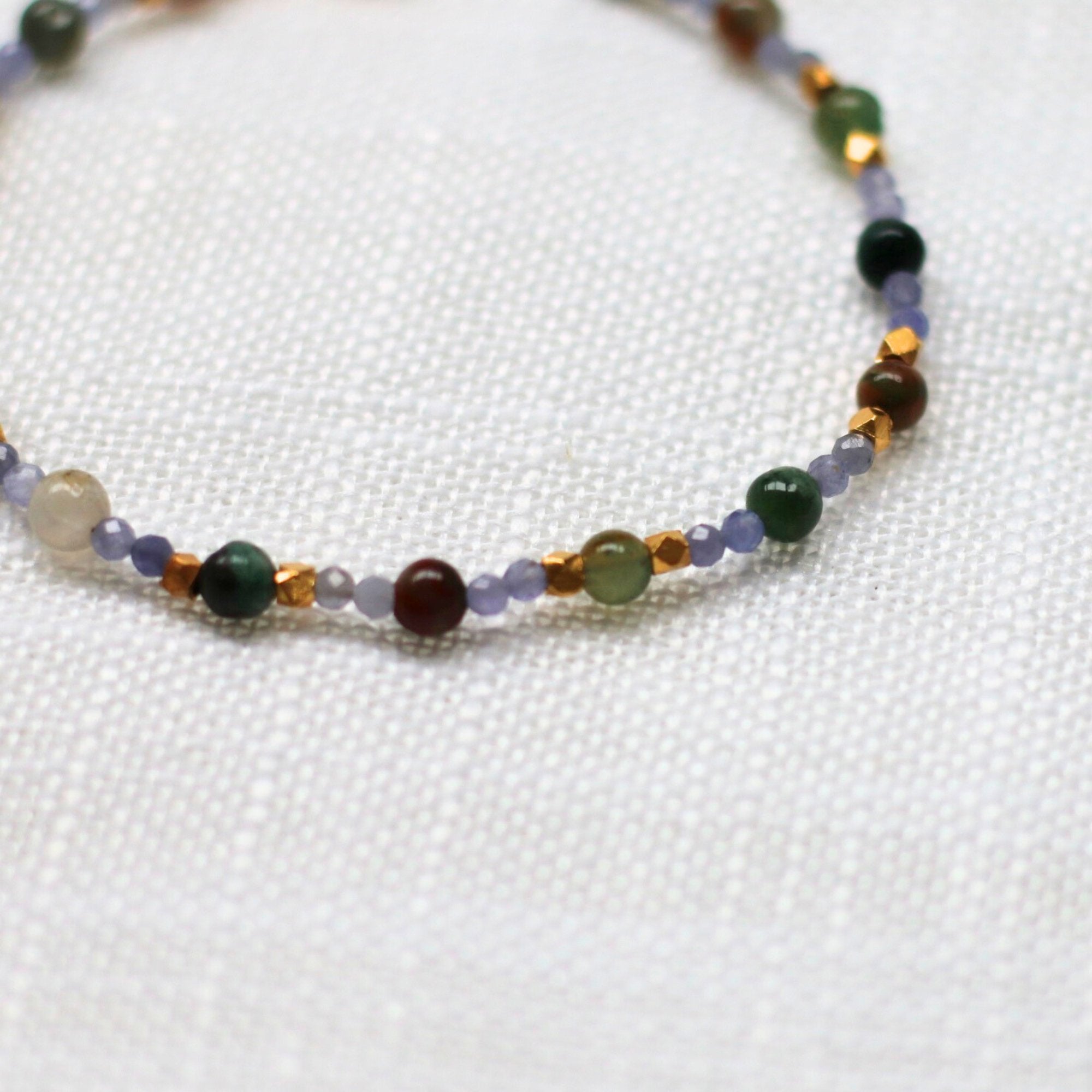 Musings From The Moon - Natural Gemstone Bracelet, Tanzanite - The Flower Crate