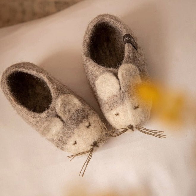 Muskhane - Felt Mouse Slippers - The Flower Crate