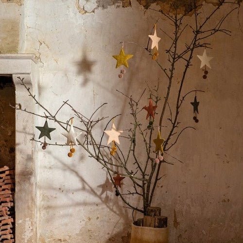 Muskhane - Hanging Star with Pompoms - The Flower Crate