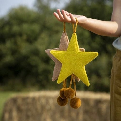 Muskhane - Hanging Star with Pompoms - The Flower Crate