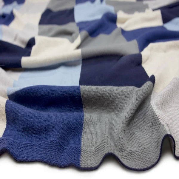 Nana Huchy - Patchwork Baby Blanket, Blue - The Flower Crate