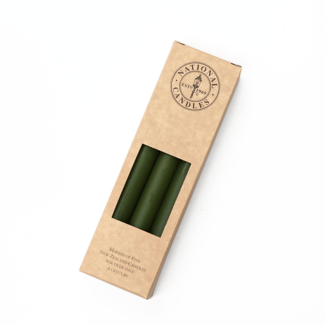 National Candles - Household Taper, Olive - The Flower Crate