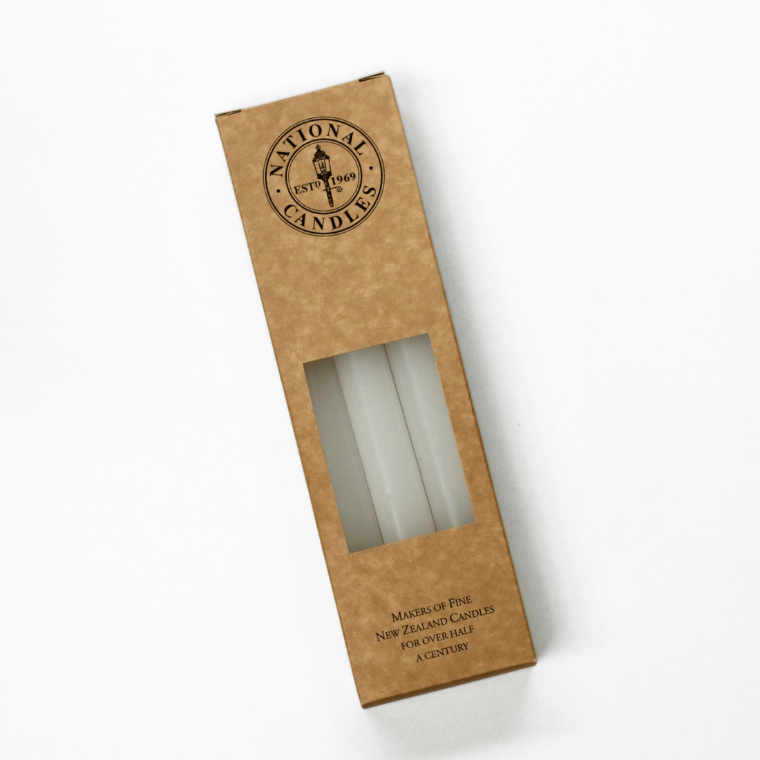 National Candles - Household Taper, White - The Flower Crate