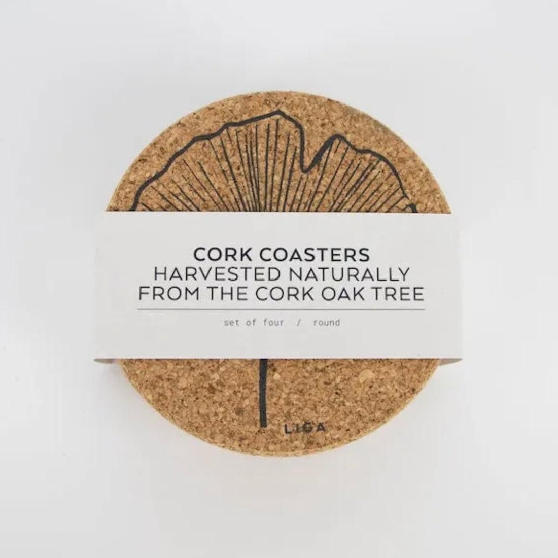 Natural Cork Coasters - Ginkgo - The Flower Crate