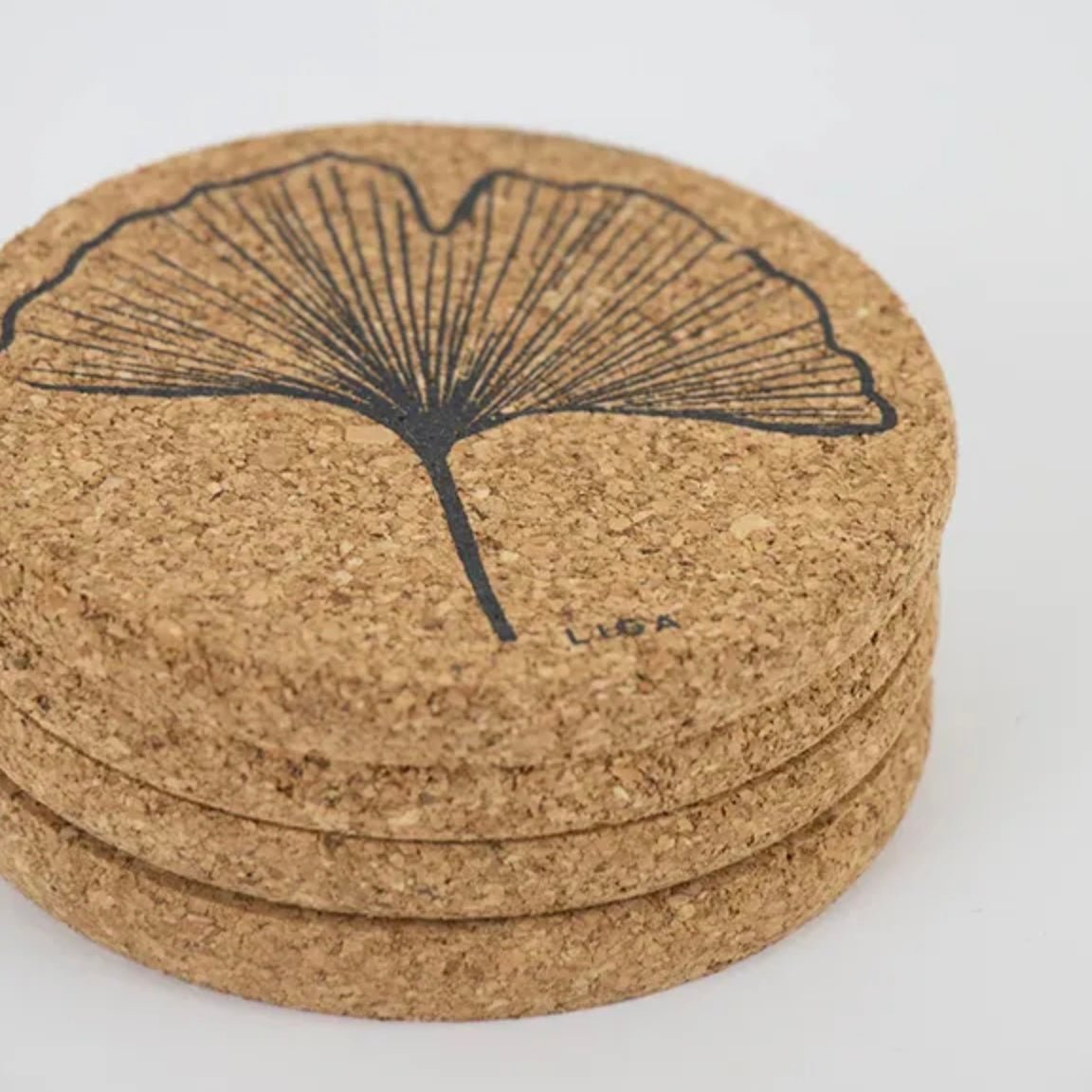 Natural Cork Coasters - Ginkgo - The Flower Crate