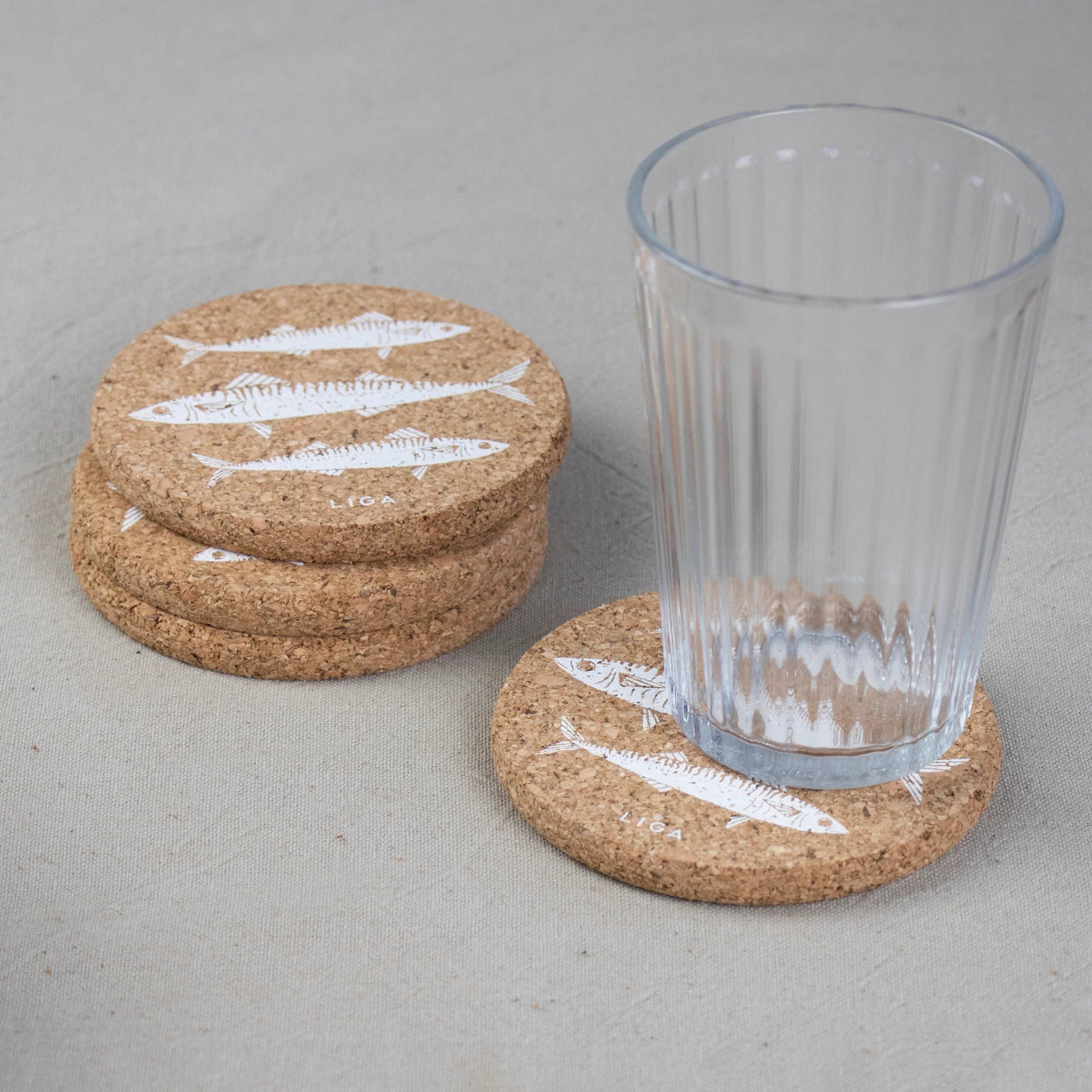 Natural Cork Coasters - Mackerel - The Flower Crate