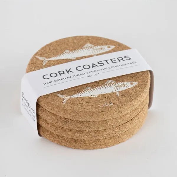 Natural Cork Coasters - Mackerel - The Flower Crate