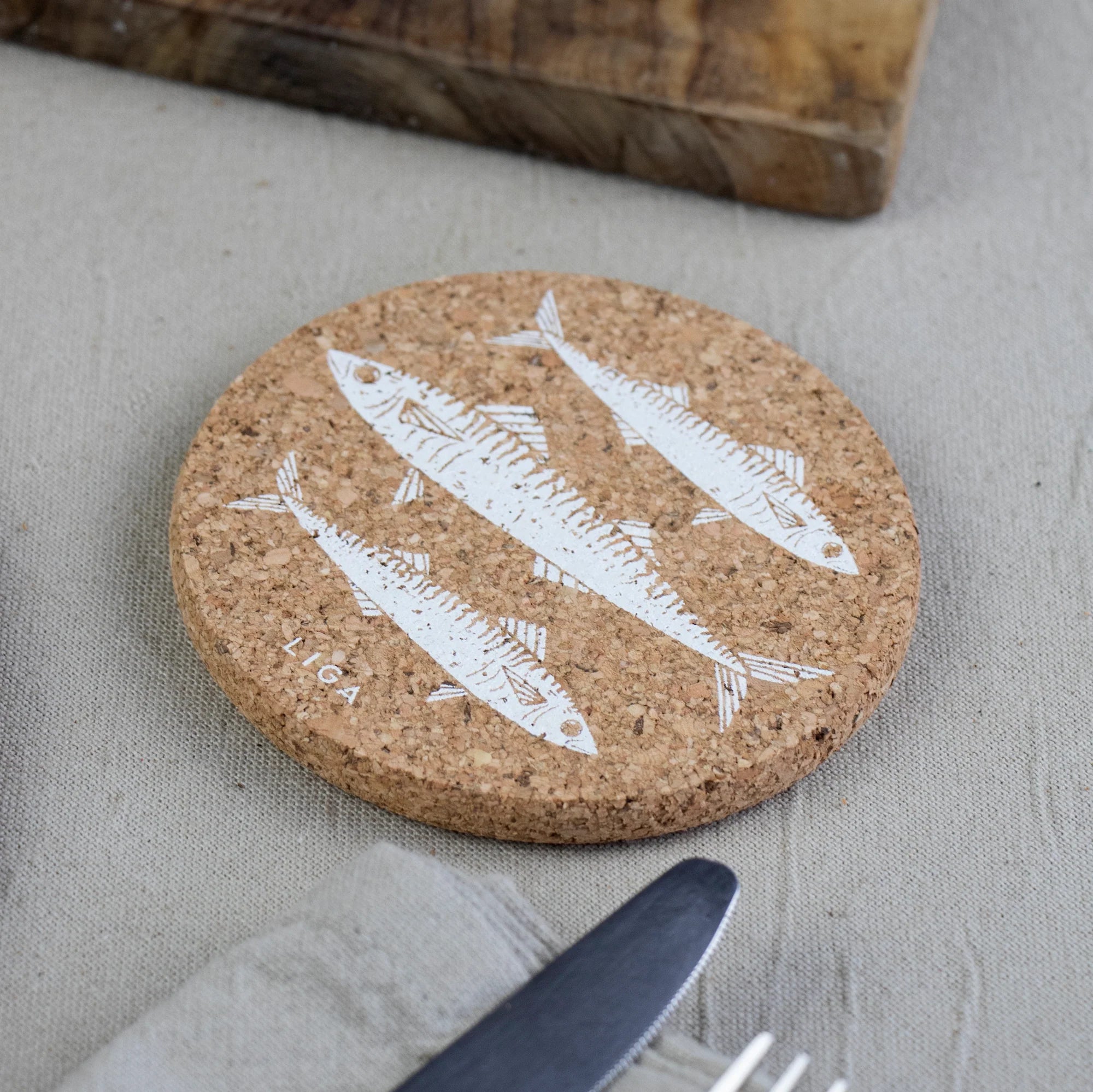 Natural Cork Coasters - Mackerel - The Flower Crate