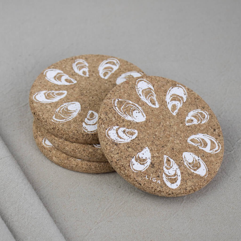 Natural Cork Coasters - Oyster - The Flower Crate